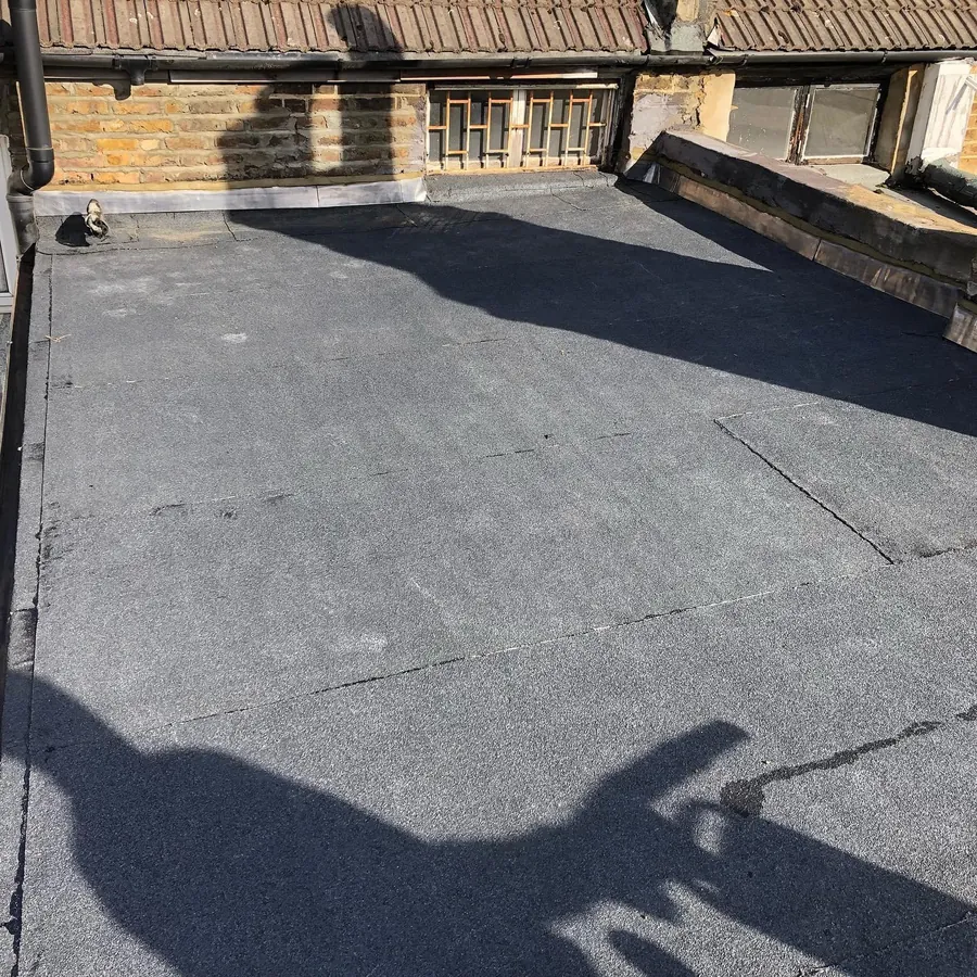 New felt flat roof finished
